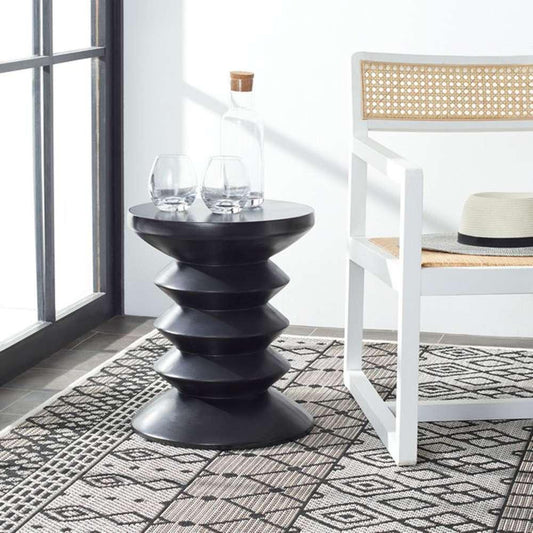 Safavieh - Benaya Concrete Accent Stool - Black - VNN1032C veiw 2