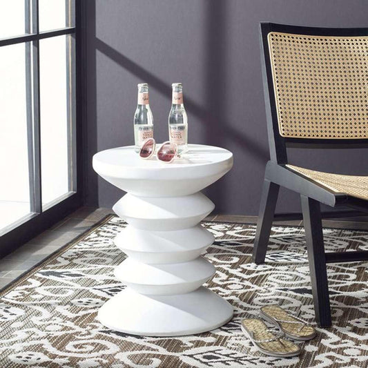 Safavieh - Benaya Concrete Accent Stool - Ivory - VNN1032B veiw 2