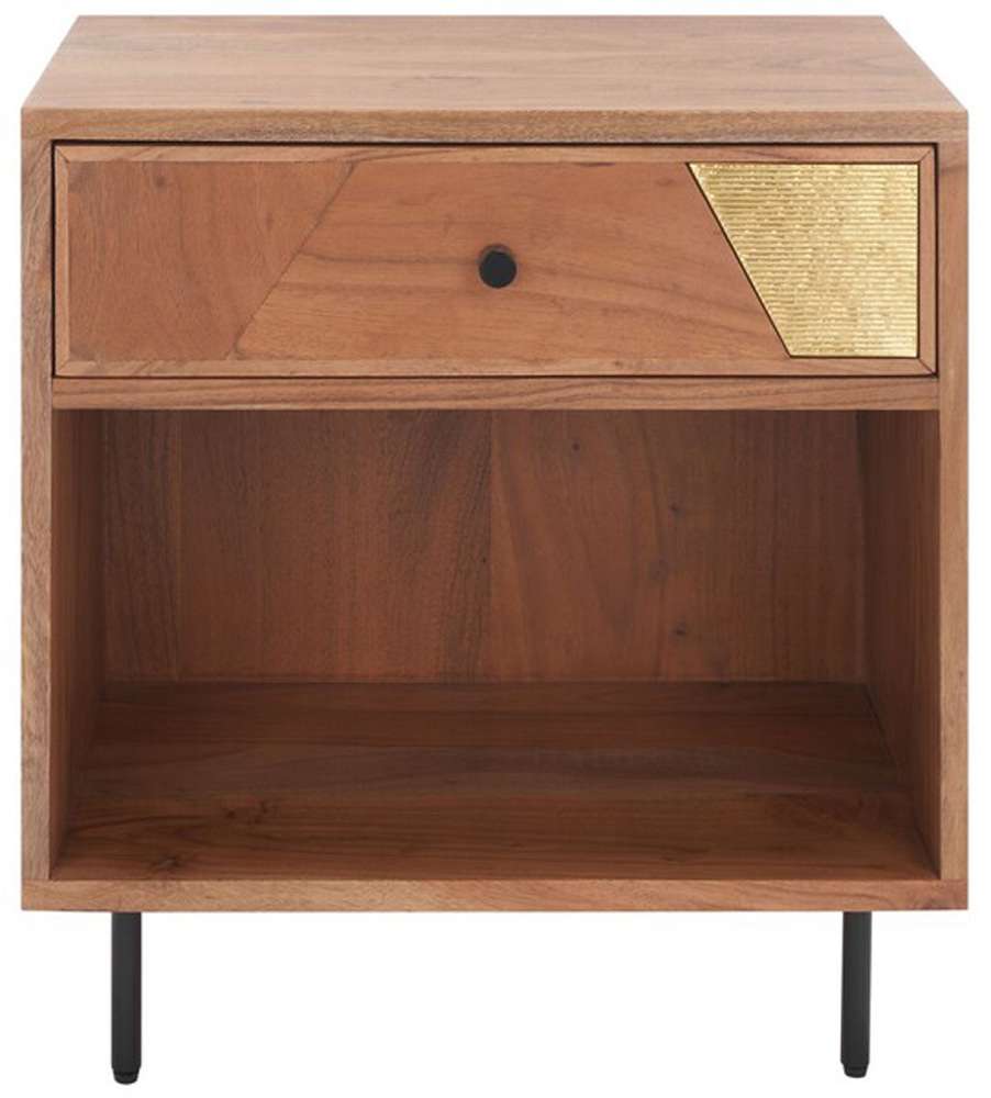 Safavieh - Benford 1 Drawer Nightstand - Natural - Gold - NST9010A veiw 1