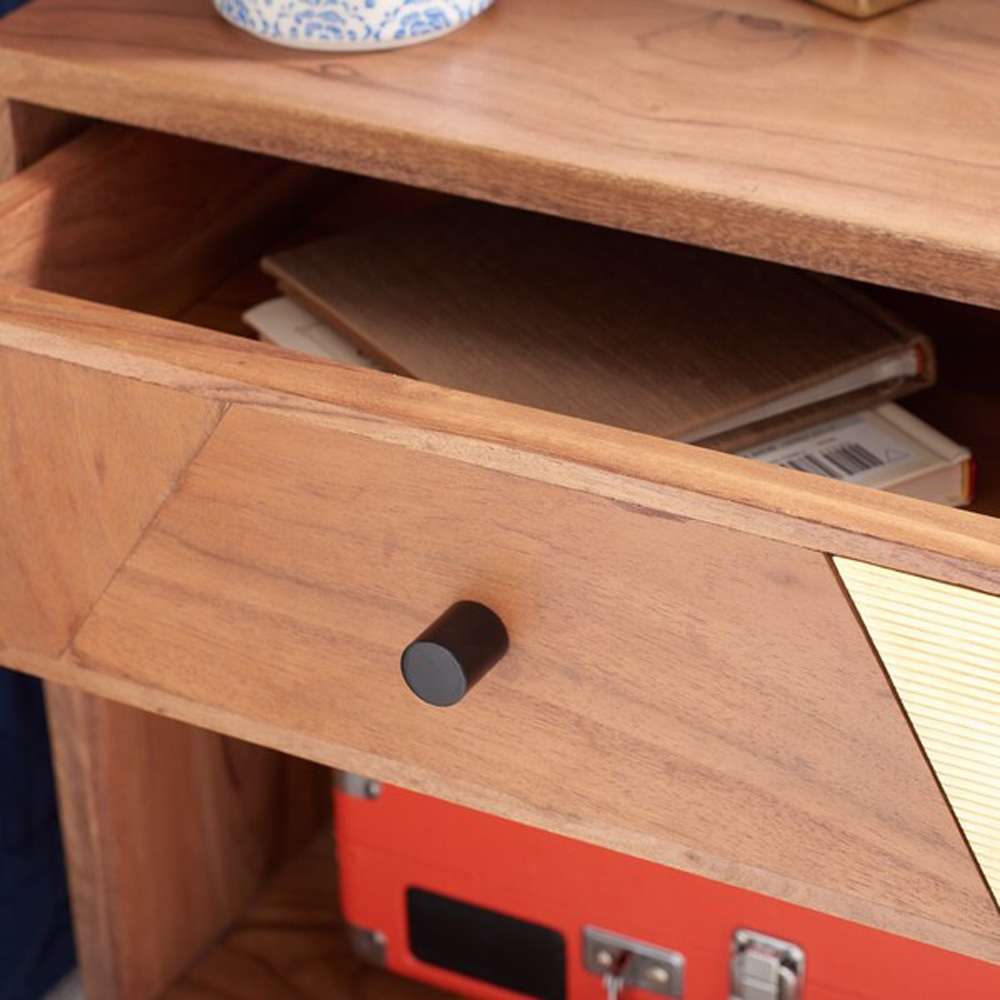 Safavieh - Benford 1 Drawer Nightstand - Natural - Gold - NST9010A veiw 2