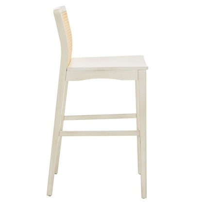Safavieh - Benicio Rattan Bar Stool - White - Natural  (Set of 2) - BST1507B-SET2 veiw 4