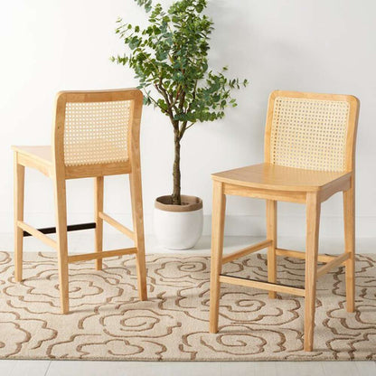 Safavieh - Benicio Rattan Counter Stool - Natural  (Set of 2) - BST1506D-SET2 veiw 2