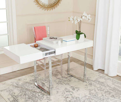 Safavieh - Berkley Desk - White - Chrome - FOX2200A veiw 2