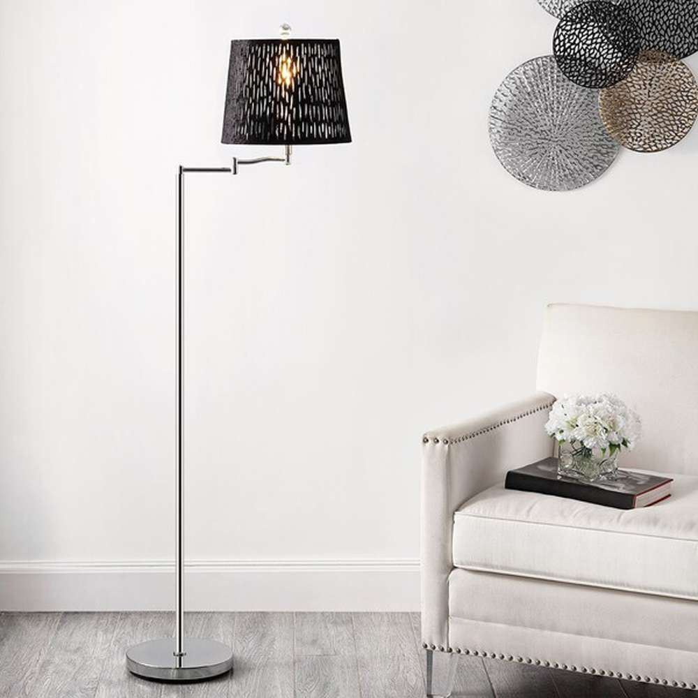 Safavieh - Berman 60in Floor Lamp - Black - Chrome - FLL4110A veiw 2