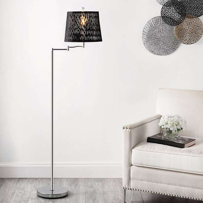 Safavieh - Berman 60in Floor Lamp - Black - Chrome - FLL4110A veiw 2