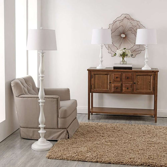Safavieh - Bessie Floor And Table Lamp - White - FLT4002A-SET3 veiw 2