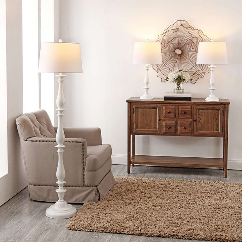 Safavieh - Bessie Floor And Table Lamp - White - FLT4002A-SET3 veiw 4