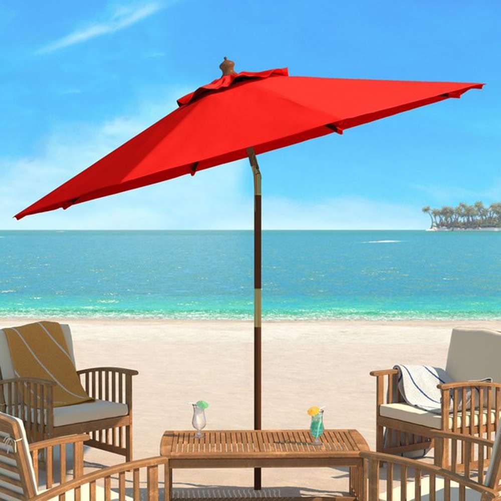 Safavieh - Bethany 9Ft Wooden Umbrella - Red - PAT8009D veiw 1