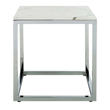 Safavieh - Bethany Square End Table - White - Chrome - ACC6201B veiw 1