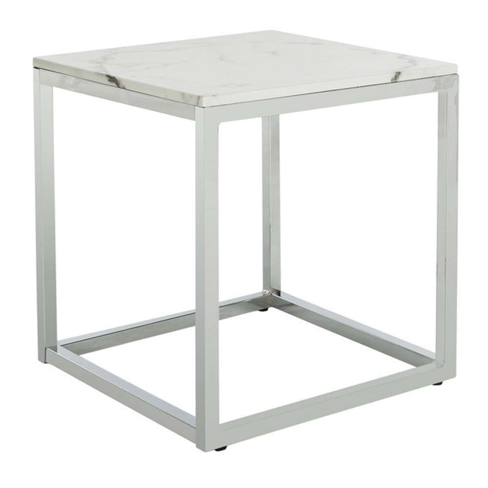 Safavieh - Bethany Square End Table - White - Chrome - ACC6201B veiw 3