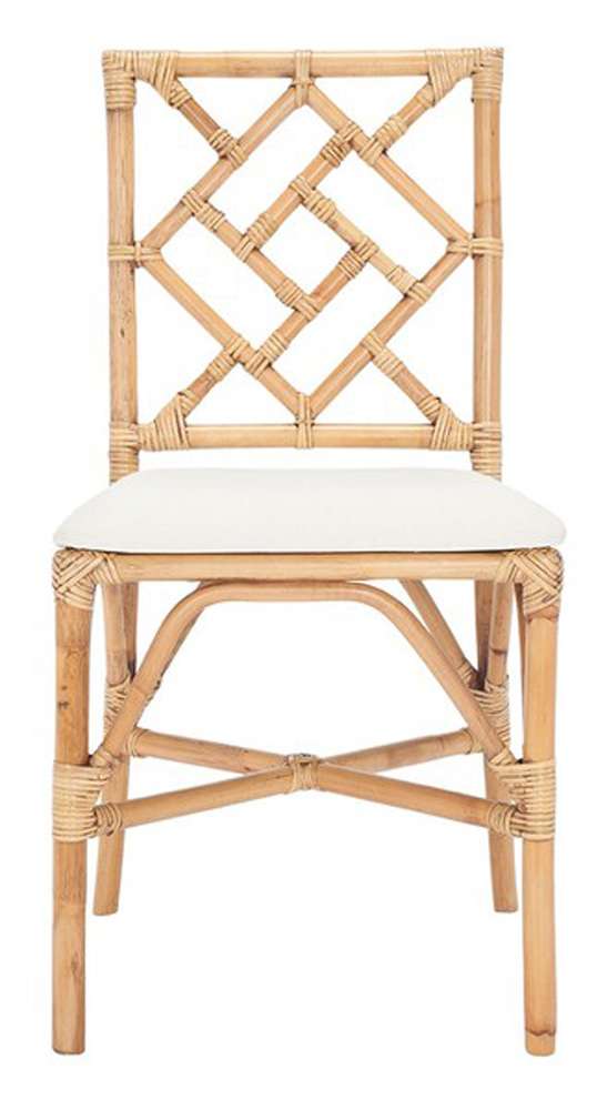 Safavieh - Bhumi Accent Chair W/ Cushion - White - Honey Brwn Wash  (Set of 2) - ACH6509B-SET2 veiw 1