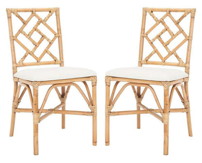 Safavieh - Bhumi Accent Chair W/ Cushion - White - Honey Brwn Wash  (Set of 2) - ACH6509B-SET2 veiw 3