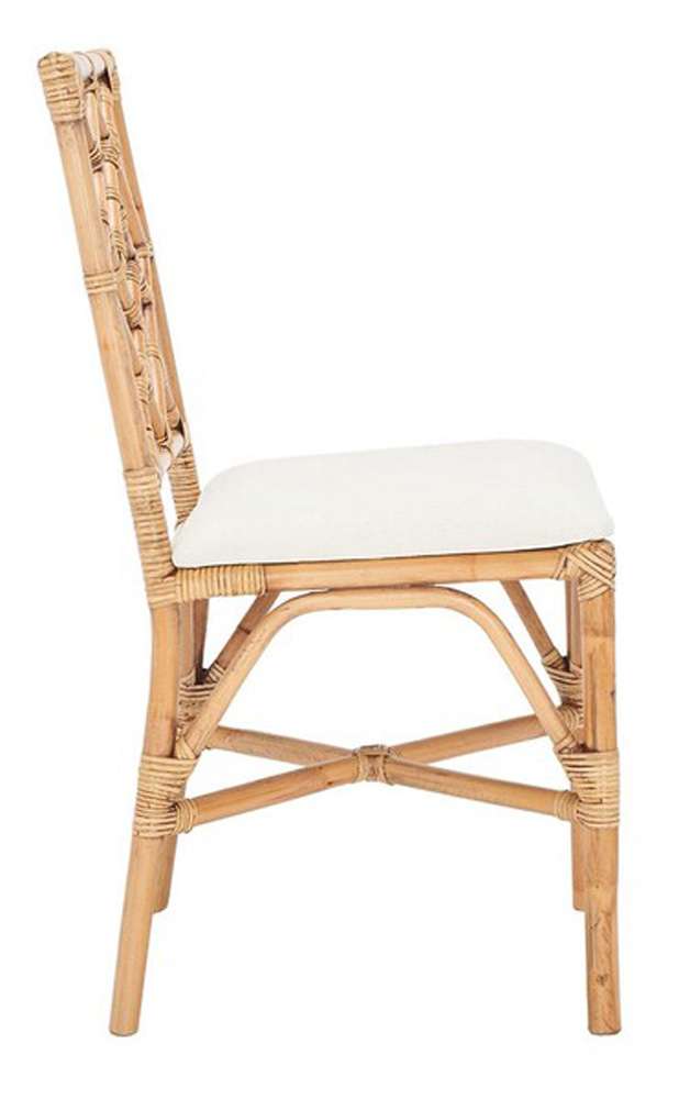 Safavieh - Bhumi Accent Chair W/ Cushion - White - Honey Brwn Wash  (Set of 2) - ACH6509B-SET2 veiw 4