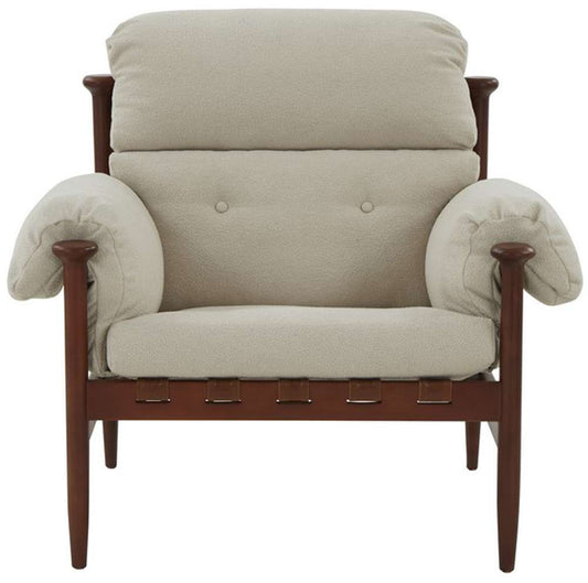 Safavieh - Couture - Blakeson Wood Frame Accent Chair - Dark Brown - Taupe - SFV5083A veiw 1