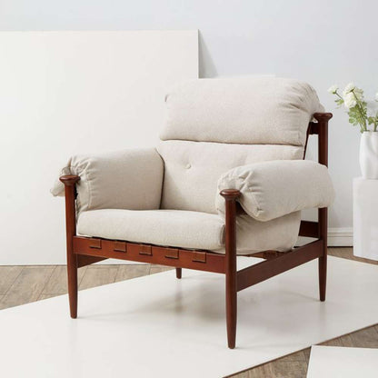 Safavieh - Couture - Blakeson Wood Frame Accent Chair - Dark Brown - Taupe - SFV5083A veiw 2