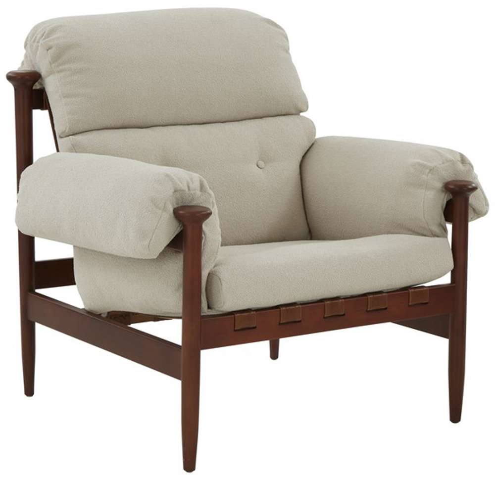Safavieh - Couture - Blakeson Wood Frame Accent Chair - Dark Brown - Taupe - SFV5083A veiw 3