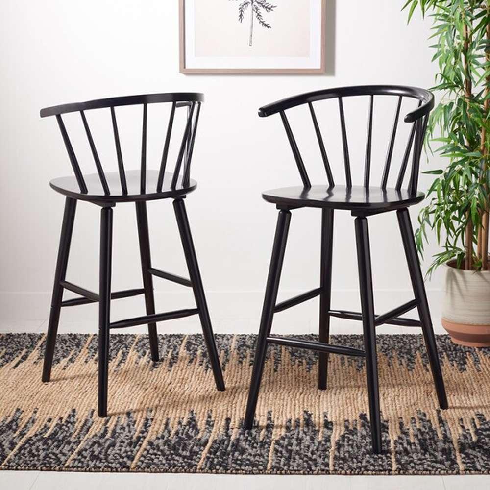 Safavieh - Blanchard Bar Stool - Black  (Set of 2) - BST8507A-SET2 veiw 2