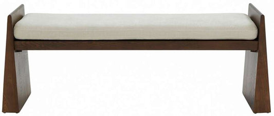 Safavieh - Couture - Blanchette Wood Bench - Cream - Walnut - SFV5078A veiw 1