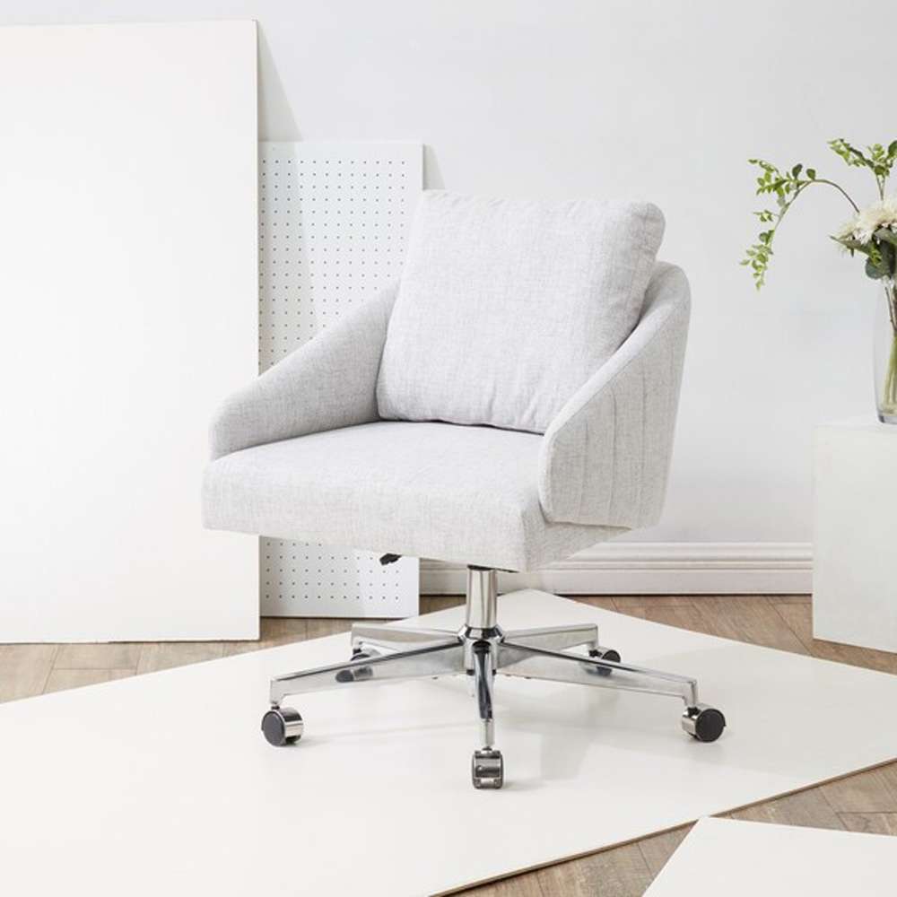 Safavieh - Couture - Blayke Adjustable Desk Chair - Light Grey - Silver - SFV5057A veiw 2