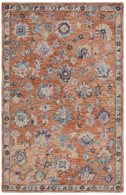 Safavieh - Blossom 466P Rust Blue - 9" X 12" - BLM466P-9 view 1