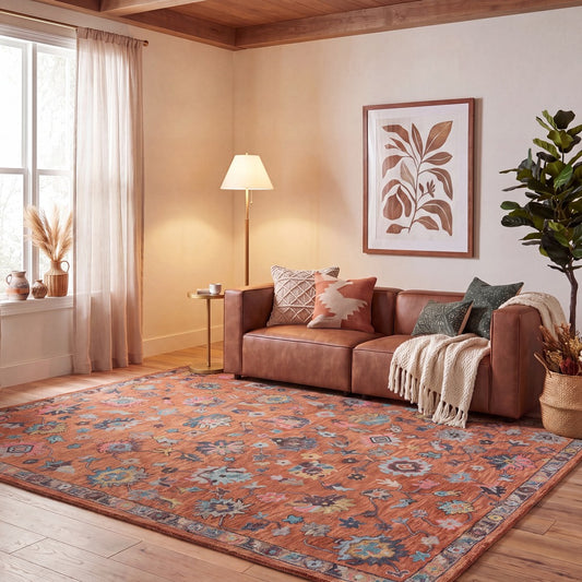Safavieh - Blossom 466P Rust Blue - 9" X 12" - BLM466P-9 view 2