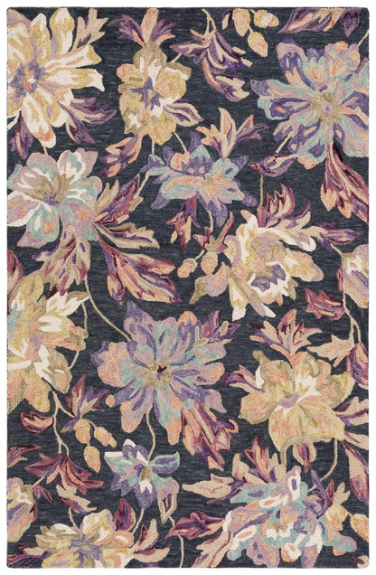 Safavieh - Blossom 467H Charcoal Plum - 9" X 12" - BLM467H-9 view 1