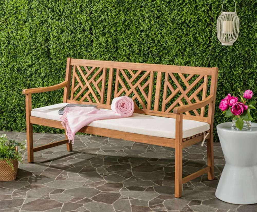 Safavieh - Bradbury 3 Seat Bench - Natural - Beige - PAT6738A veiw 2