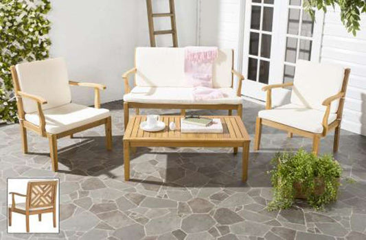 Safavieh - Bradbury 4Pc Outdoor Set - Natural - Beige - PAT6710A veiw 1