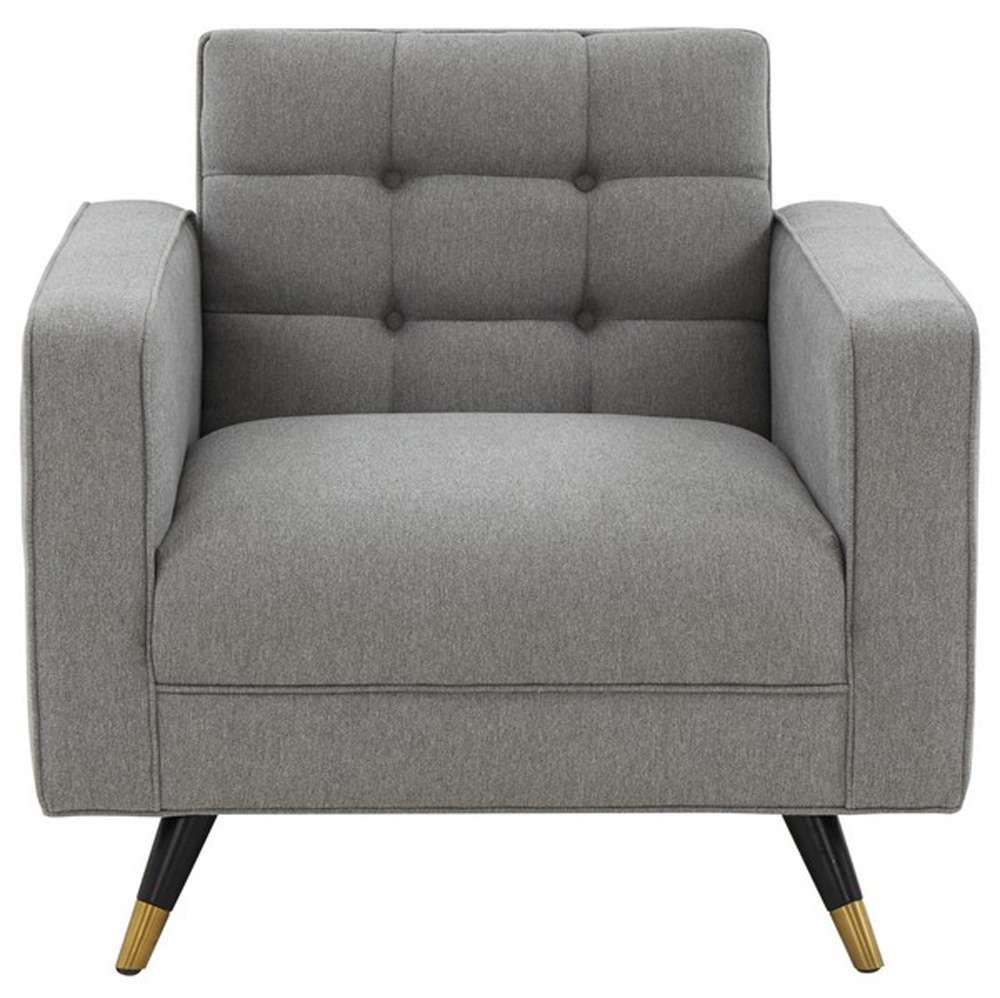 Safavieh - Couture - Bradson Tufted Back Accent Chair - Light Grey - Black - SFV4820A veiw 1