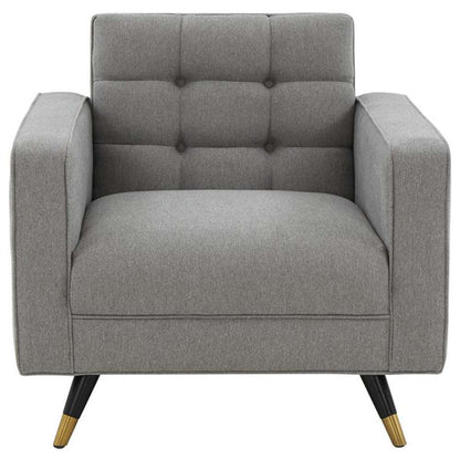 Safavieh - Couture - Bradson Tufted Back Accent Chair - Light Grey - Black - SFV4820A veiw 1