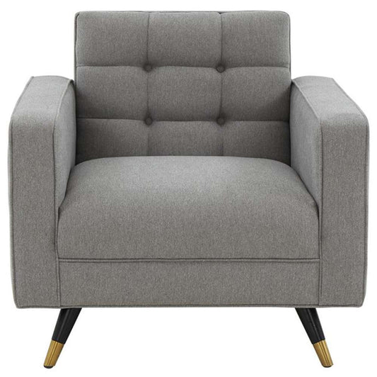Safavieh - Couture - Bradson Tufted Back Accent Chair - Light Grey - Black - SFV4820A veiw 1