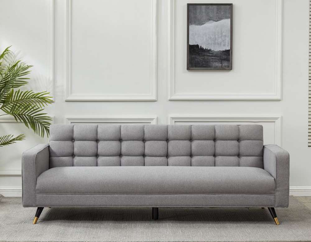 Safavieh - Couture - Bradson Tufted Back Sofa - Light Grey - Black - SFV4819A veiw 2