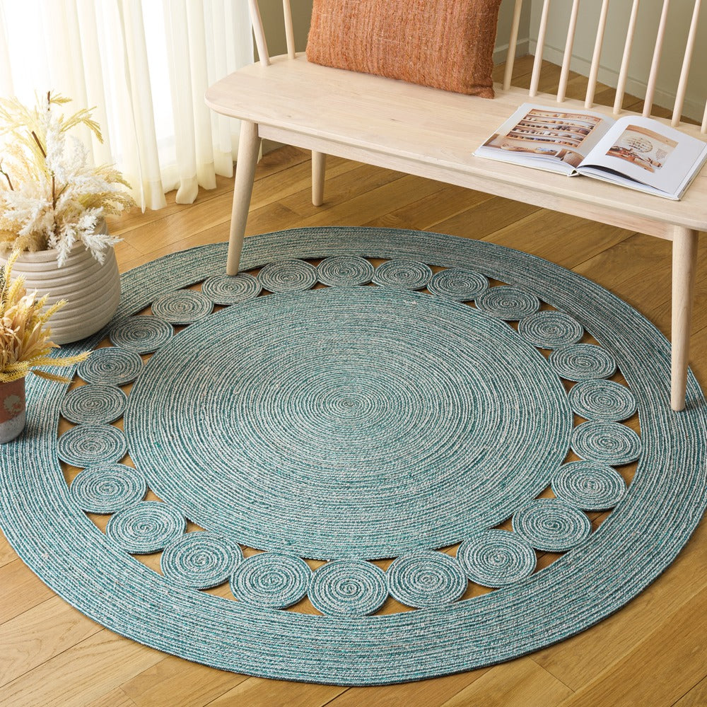 Safavieh - Braided 559K Turquoise Ivory - 3" X 3" - BRD559K-3R view 2