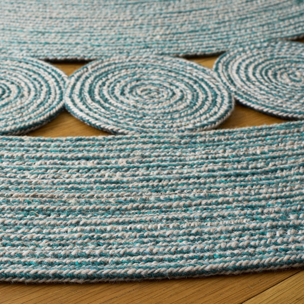 Safavieh - Braided 559K Turquoise Ivory - 3" X 3" - BRD559K-3R view 3