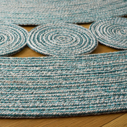 Safavieh - Braided 559K Turquoise Ivory - 6" X 6" - BRD559K-6R view 3