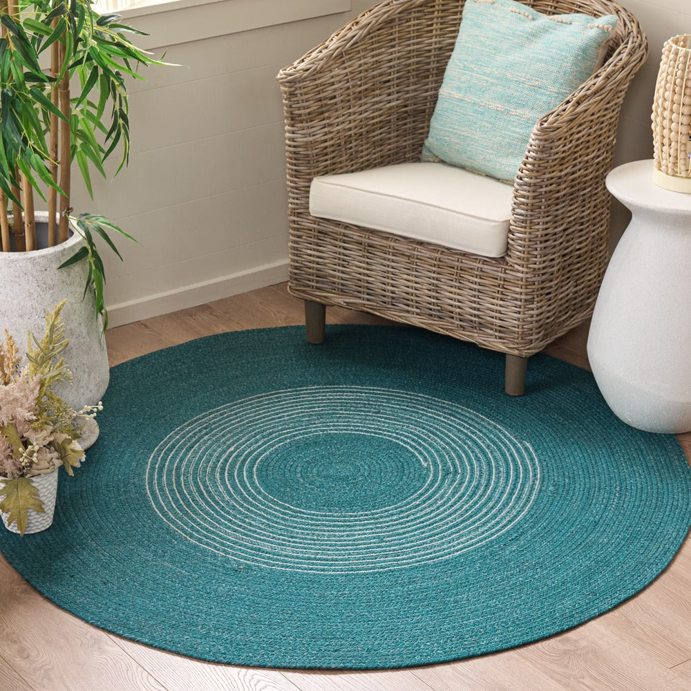 Safavieh - Braided 562K Turquoise Ivory - 3" X 3" - BRD562K-3R view 2