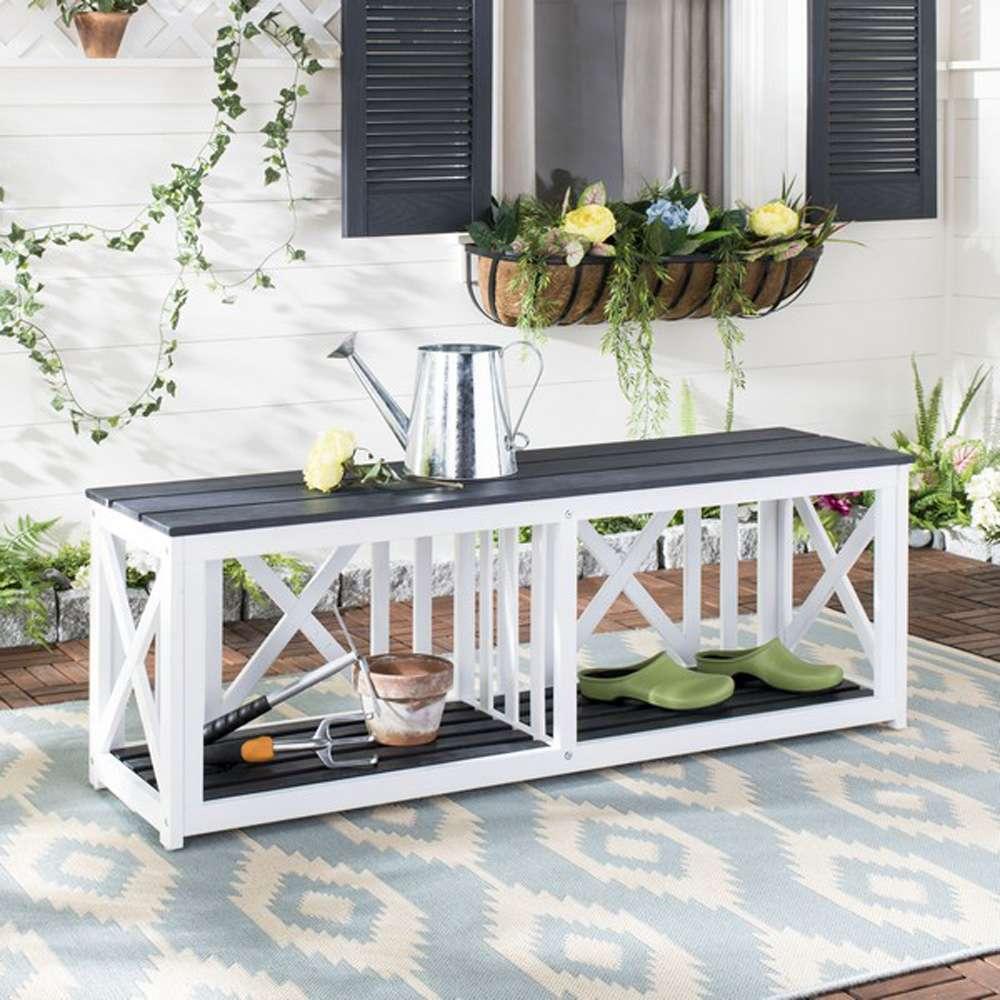 Safavieh - Branco Bench - Dark Slate Gray - White - FOX6706K veiw 2