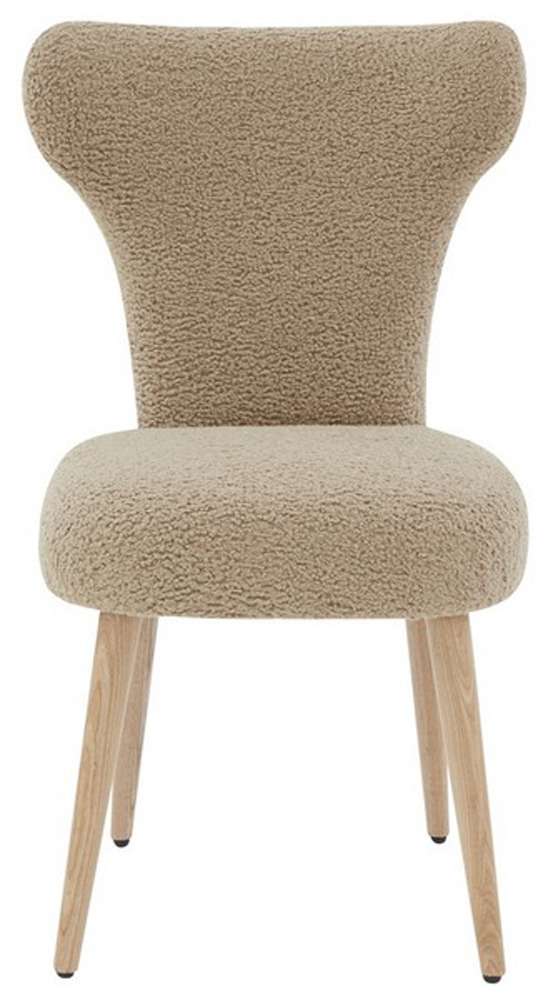 Safavieh - Couture - Brandietta Faux Shearling Dining Chair - Light Brown - Walnut - SFV5089A veiw 1