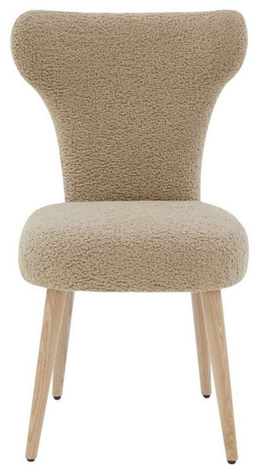 Safavieh - Couture - Brandietta Faux Shearling Dining Chair - Light Brown - Walnut - SFV5089A veiw 1