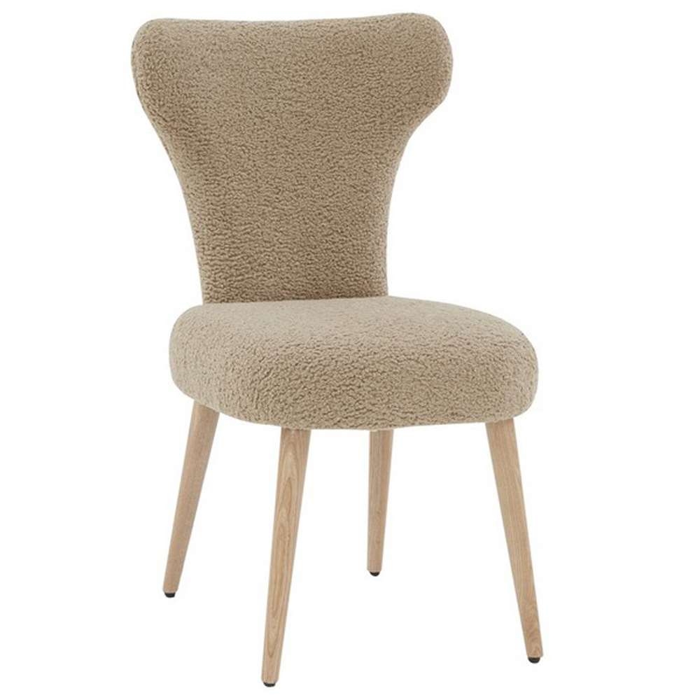 Safavieh - Couture - Brandietta Faux Shearling Dining Chair - Light Brown - Walnut - SFV5089A veiw 3