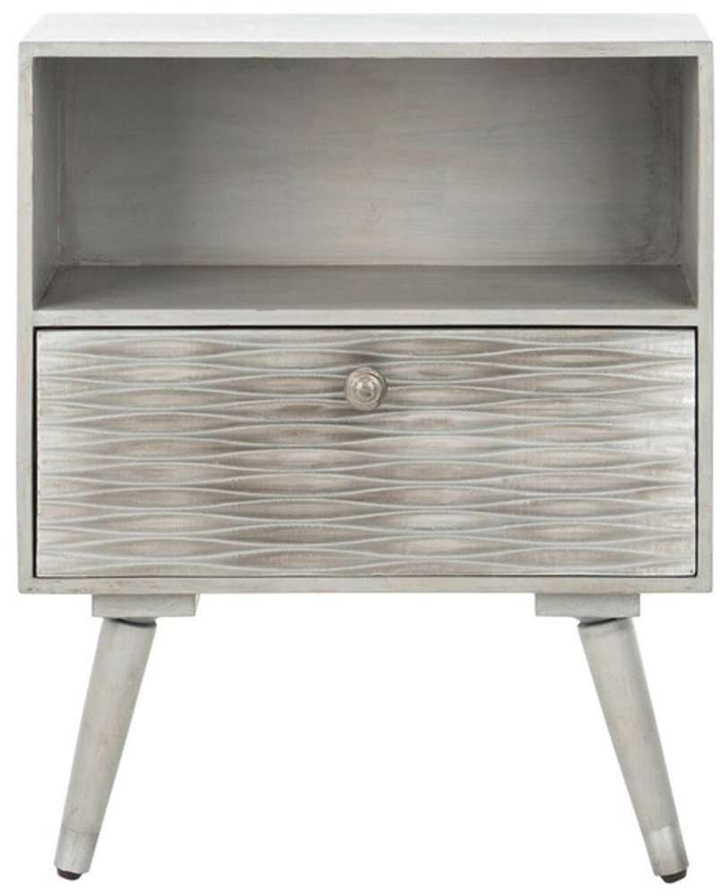 Safavieh - Brandy 1 Drawer Nightstand - Grey Walnut - NST5301A veiw 1