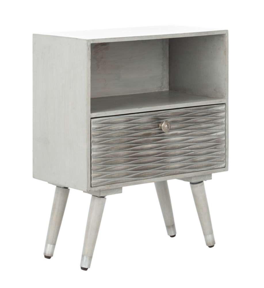 Safavieh - Brandy 1 Drawer Nightstand - Grey Walnut - NST5301A veiw 4