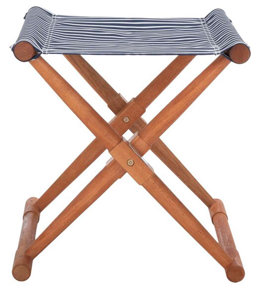 Safavieh - Breanne Stool - Natural - Navy Stripe  (Set of 2) - PAT7053C-SET2 veiw 1