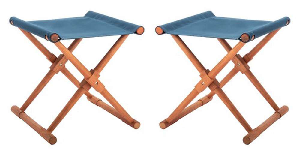 Safavieh - Breanne Stool - Natural - Navy  (Set of 2) - PAT7053B-SET2 veiw 1