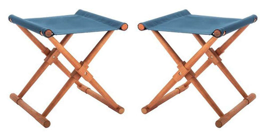 Safavieh - Breanne Stool - Natural - Navy  (Set of 2) - PAT7053B-SET2 veiw 1