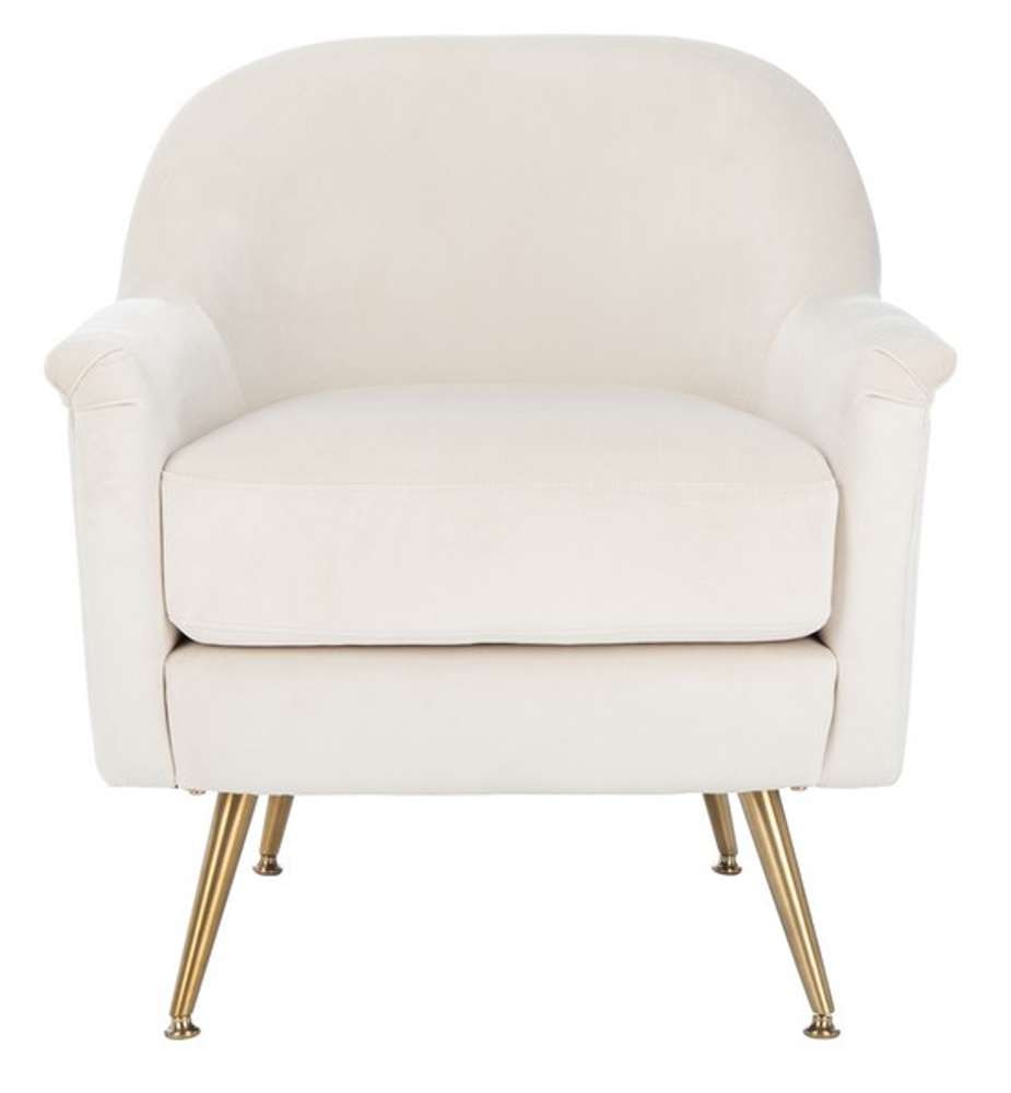 Safavieh - Brienne Mid Century Arm Chair - Ivory - Brass - ACH4506A veiw 1