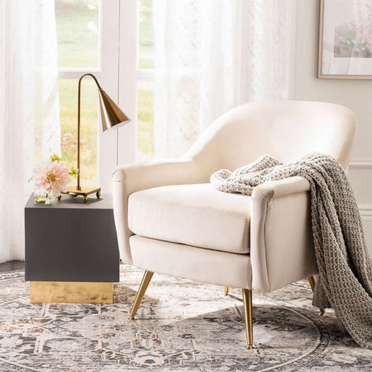 Safavieh - Brienne Mid Century Arm Chair - Ivory - Brass - ACH4506A veiw 2