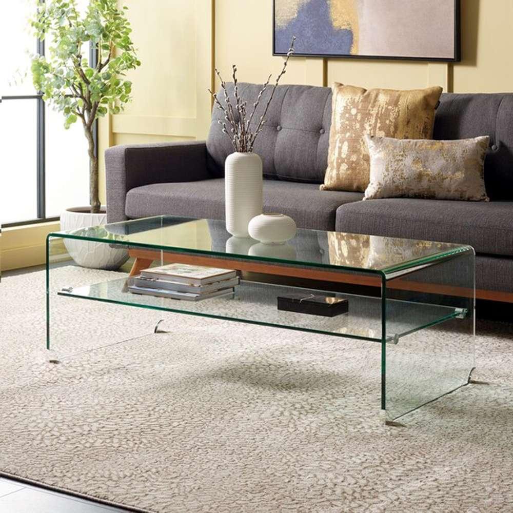 Safavieh - Brioni Temp Glass Coffee Table - Clear - COF7303A veiw 2