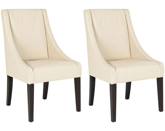 Safavieh - Britannia Side Chair - Cream - Leather  (Set of 2) - MCR4702A-SET2 veiw 1