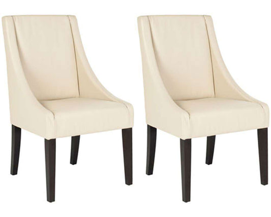 Safavieh - Britannia Side Chair - Cream - Leather  (Set of 2) - MCR4702A-SET2 veiw 2